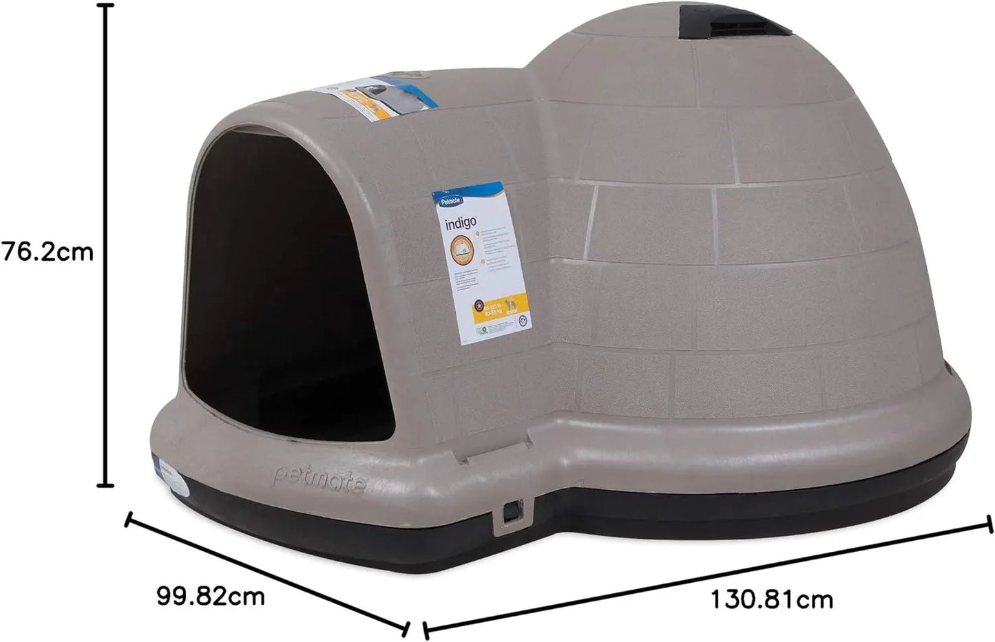 Petmate Indigo Dog House (Igloo Dog House, Made in USA with 90% Recycled Materials, All Weather Protection Pet Shelter) for XL Dogs 90 to 125 pounds, Made in USA