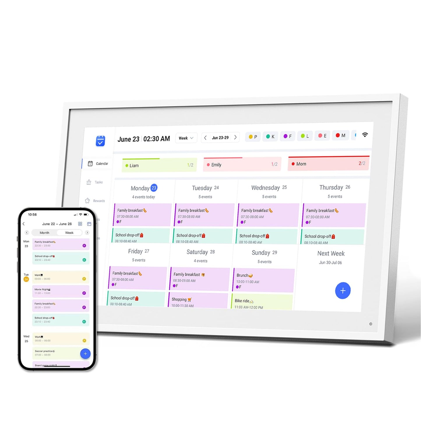 MEZED 10.1" Digital Calendar & Meal Planner with Touch Screen