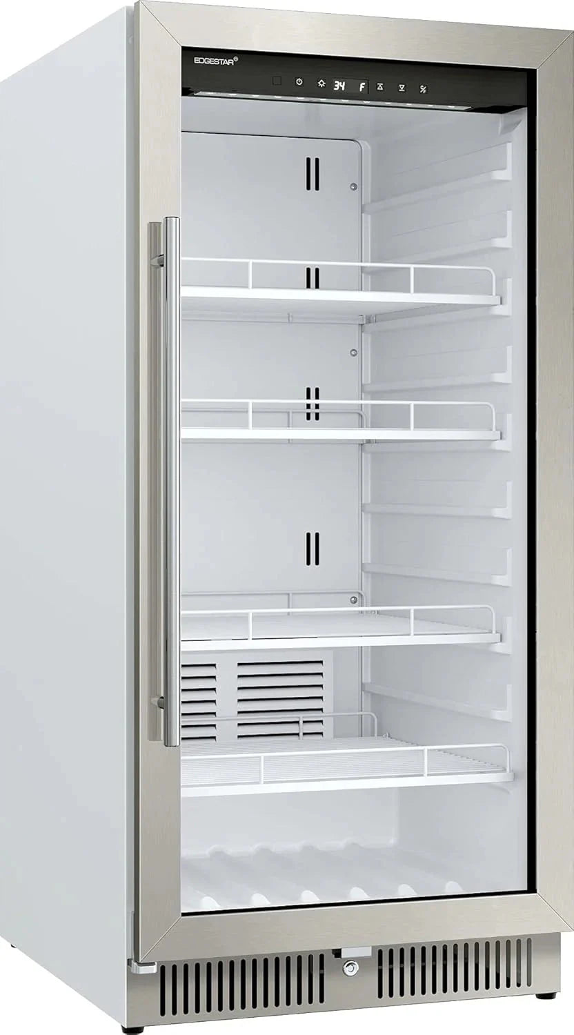 EdgeStar VBM101 22" Wide 10.1 Cu. Ft. Commercial Beverage Merchandiser – Stainless Steel, Temp Alarm, Reversible Door