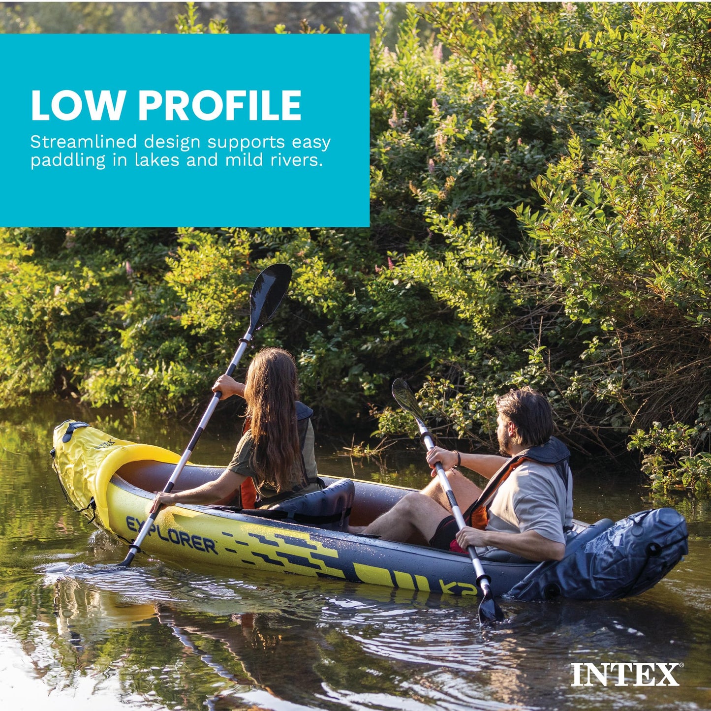 INTEX Explorer K2 Inflatable Kayak Set for 2 People