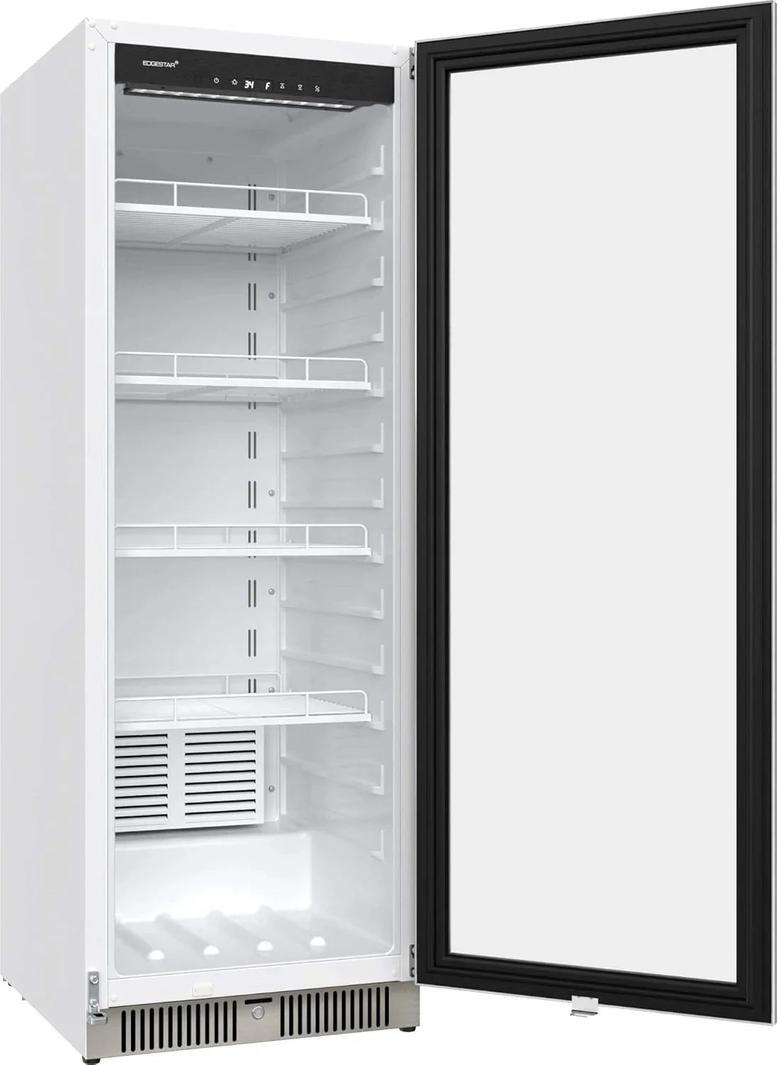 EdgeStar VBM101 22" Wide 10.1 Cu. Ft. Commercial Beverage Merchandiser – Stainless Steel, Temp Alarm, Reversible Door