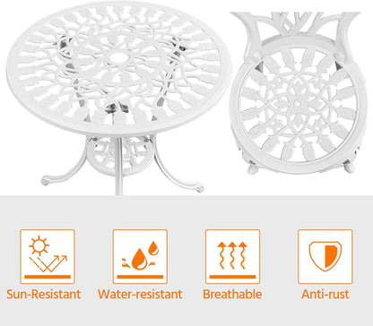 Patio Bistro Sets 3 Piece Cast Aluminum Bistro Table