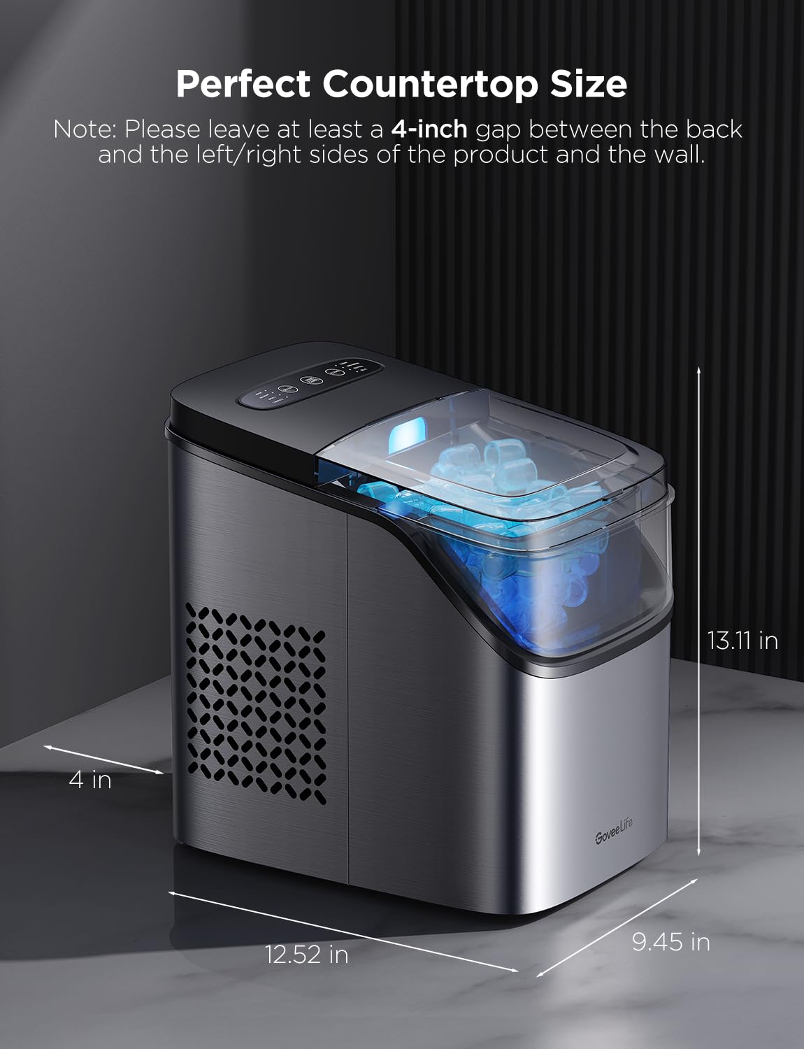 GOVEELIFE Smart Ice Maker Countertop - Portable Ice Machine