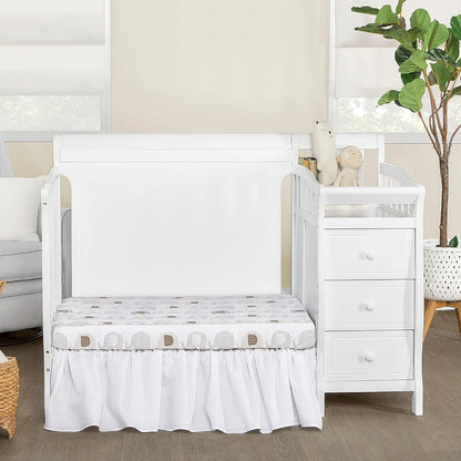 Dream On Me Jayden 4-in-1 Mini Crib & Changer with Storage, White