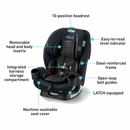 GRACO TriRide 3-in-1 Car Seat: Reclining, Adjustable, Booster