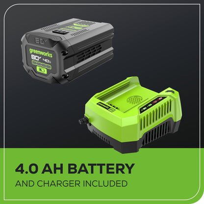 GREENWORKS 80V Self-Propelled Cordless Lawn Mower with Battery