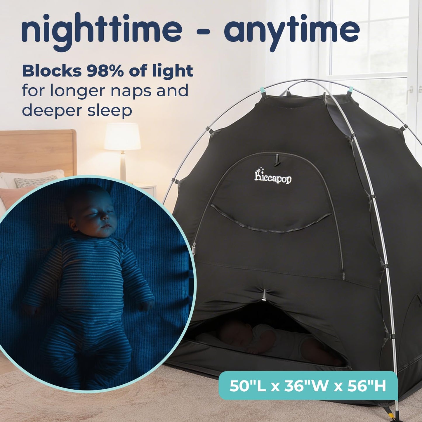 HICCAPOP Daydreamer Blackout Tent for Pack and Play Cribs