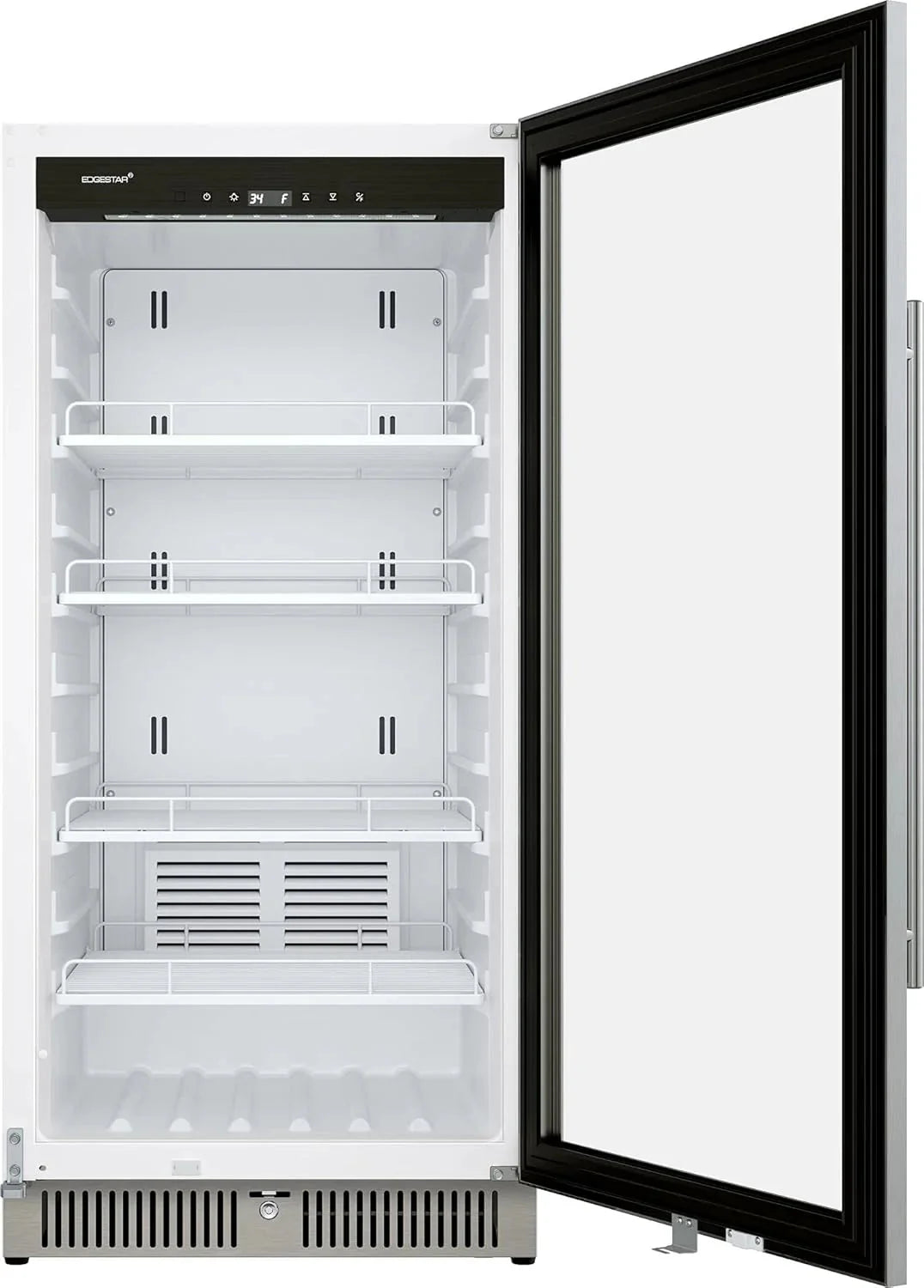 EdgeStar VBM101 22" Wide 10.1 Cu. Ft. Commercial Beverage Merchandiser – Stainless Steel, Temp Alarm, Reversible Door