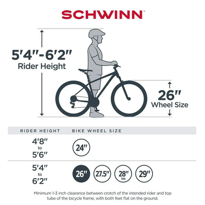 Schwinn Sidewinder Mountain Bike . 26-inch Wheels . 21 Speeds . Mens Style . Black