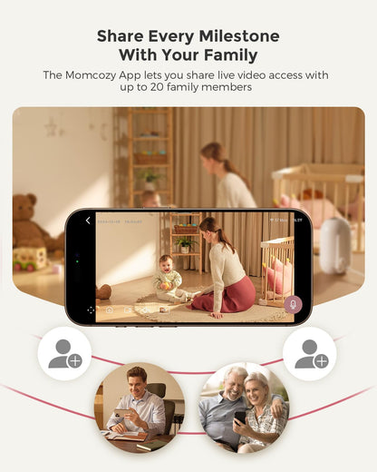 MOMCOZY Smart WiFi Baby Monitor with 1080P Camera & Audio