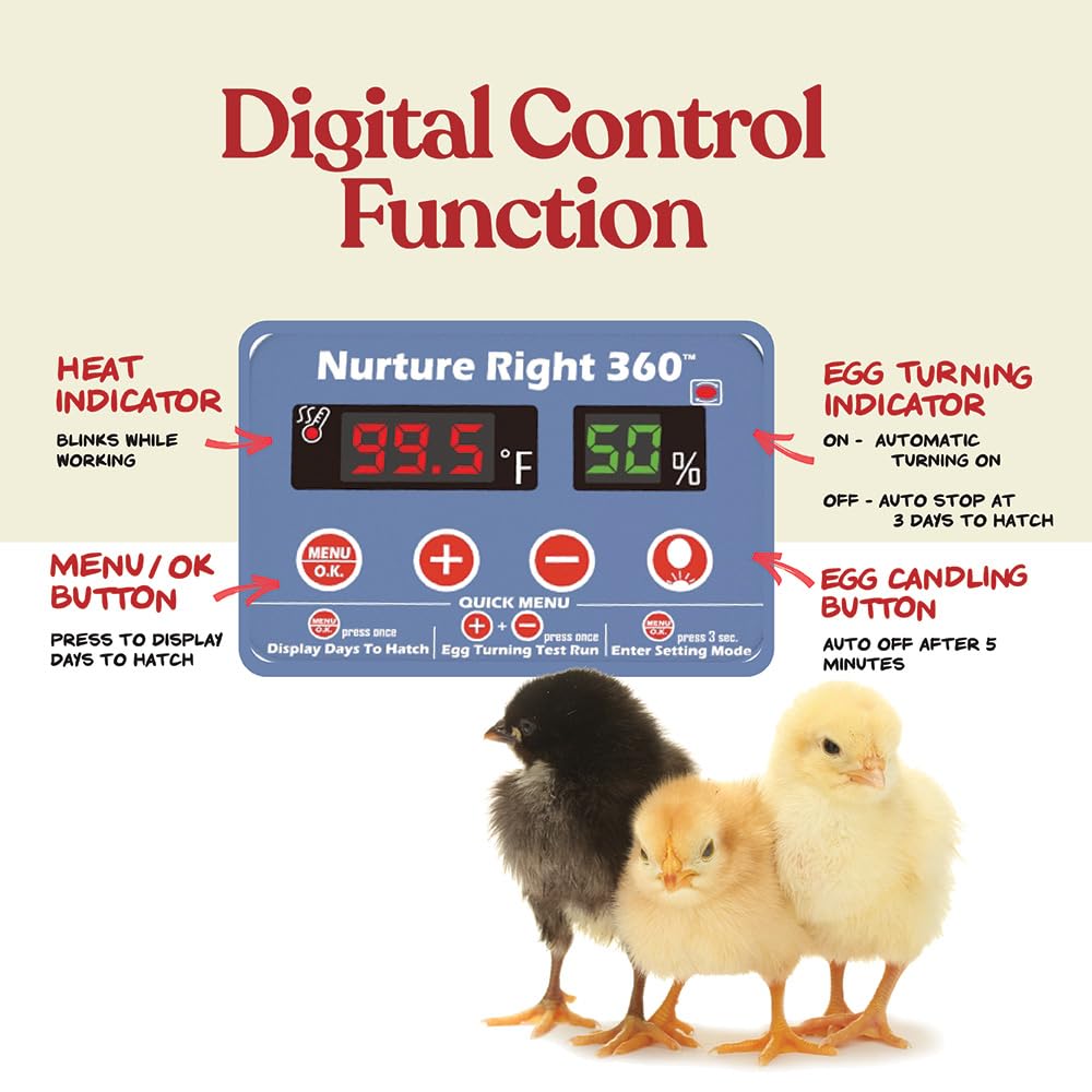 HARRIS FARMS Nurture Right Egg Incubator for Hatching Chickens