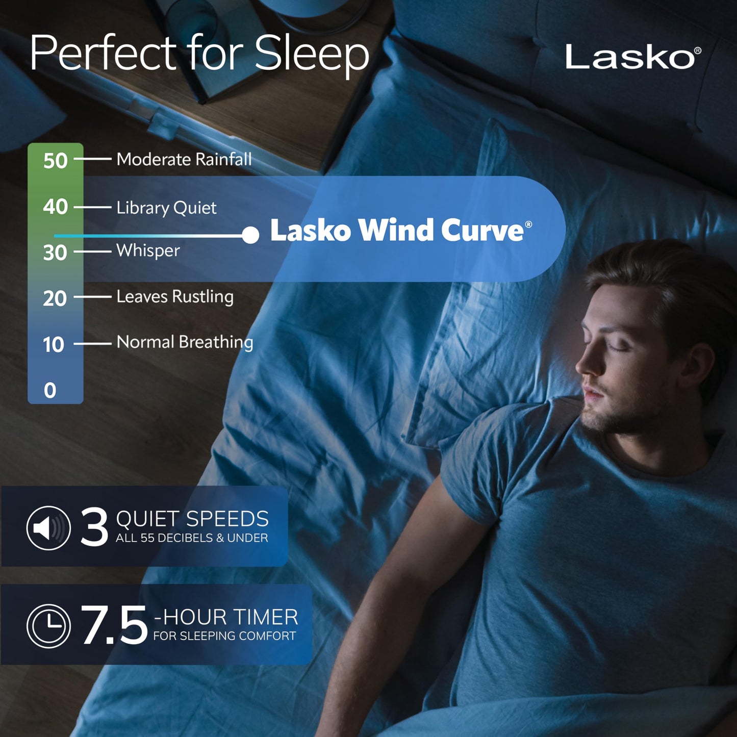 LASKO Oscillating Tower Fan with Remote - 42" Silver