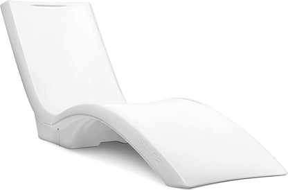 Pool Lounger, Fade-Resistant, Waterproof Patio Furniture, Pool Lounge Chair for Sun Shelf, Use in Pools with Shelves Up to 9-Inches Deep or Outside Pool Deck, Weighted, White