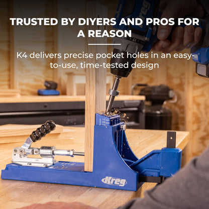 KREG K4 Pocket Hole Jig - Adjustable Drill Guides for Strong Joints