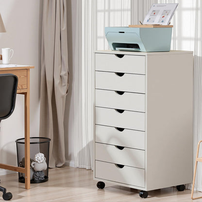 OLIXIS 7 Drawer Mobile File Cabinet with Wheels for Home Office