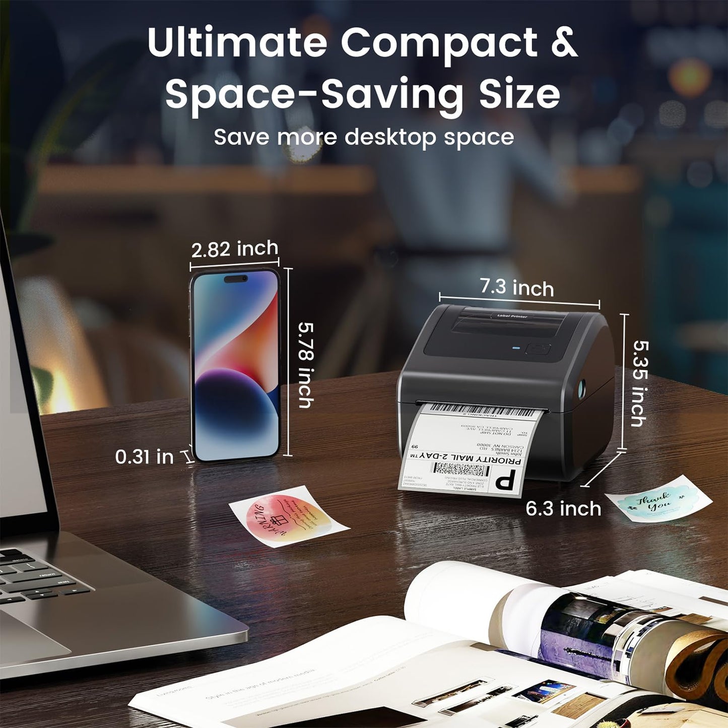 OMEZIZY Bluetooth Shipping Label Printer D450BT 4x6