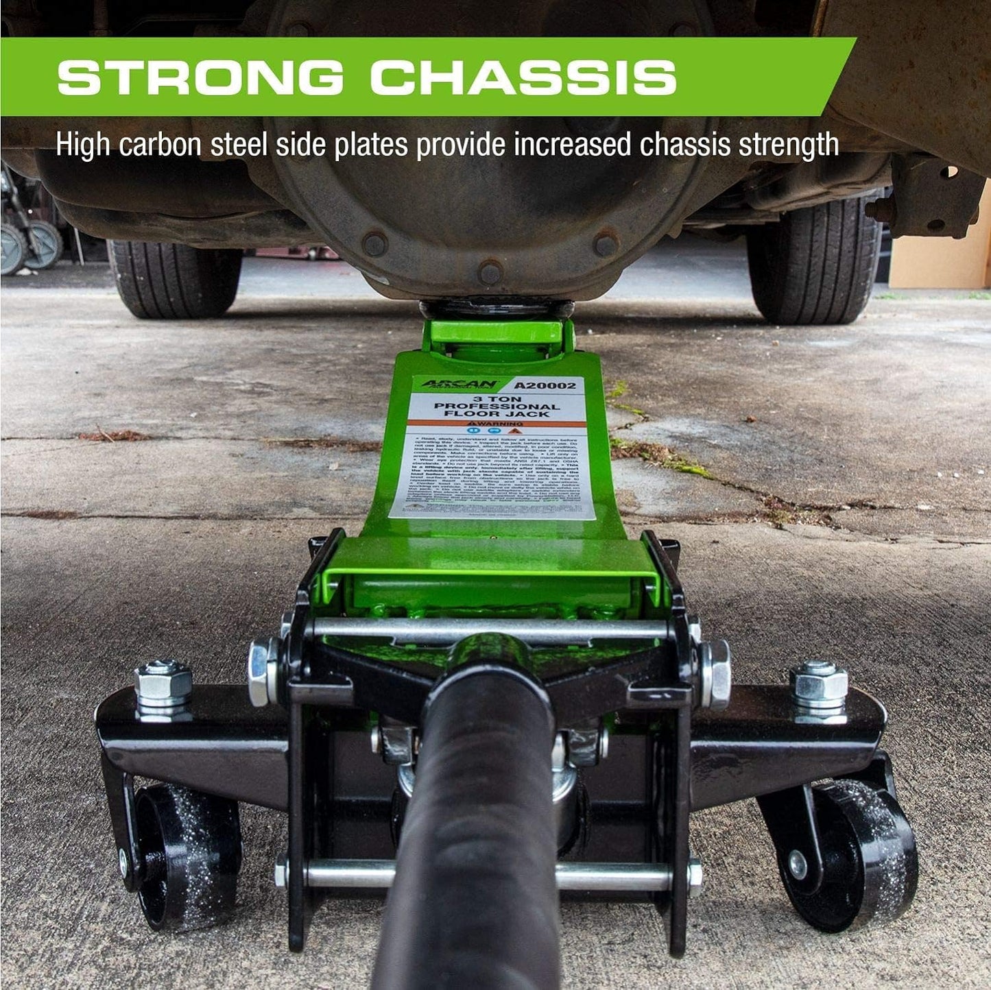 Tools 3 Ton (6,000 lbs.) Steel Floor Jack Quick Rise Dual Piston Pump Low Profile, Car Jack, Truck Jack, Service Jack, Farm Jack (A20002_A20003)