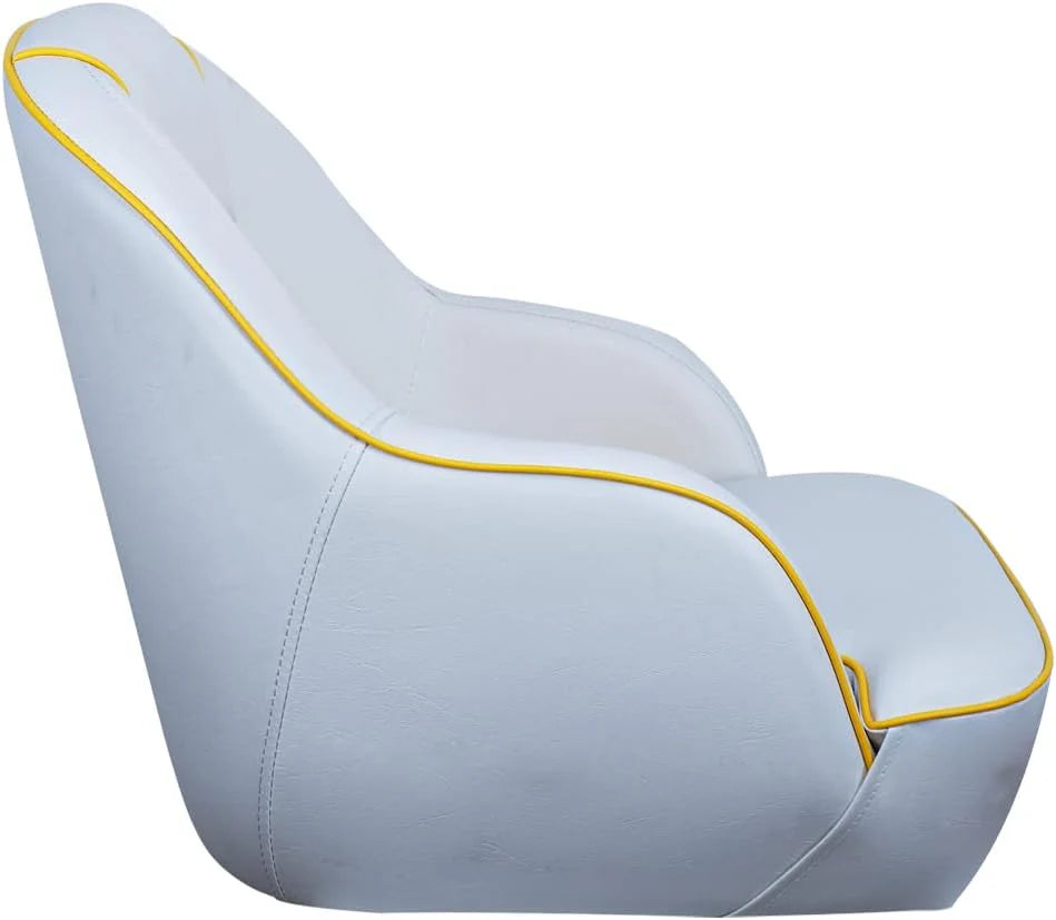 Bucket Pontoon Boat Seat (White/Blue)