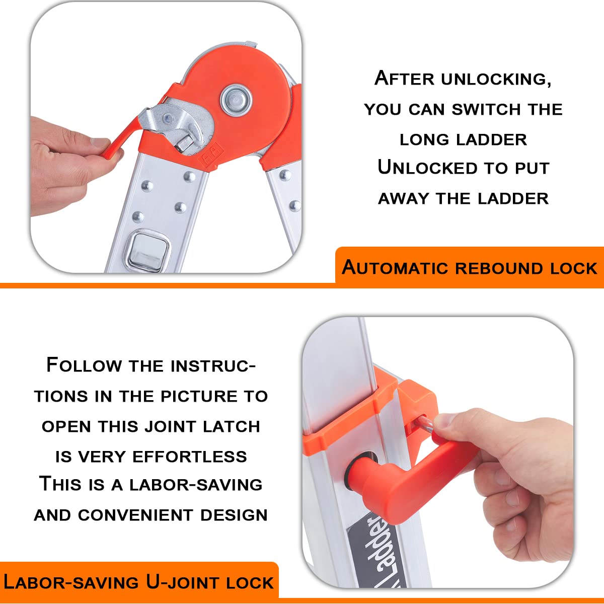 LANBITOU A Frame 4 Step Extension Ladder, 330 lbs Capacity