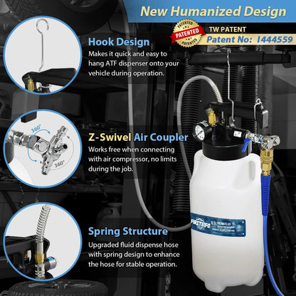 Patented 10L Automatic Transmission Fluid Pump ATF Refill System Dispenser Extractor with 21 Pcs ATF Filler Adapters&Refilling Funnel + Drainer and Refill Kit
