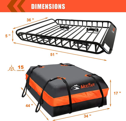 Folding hitch mounted cargo basket 60" With hook stabilizer, net and straps