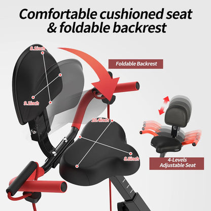 Pooboo 3 In 1 Foldable Exercise Bike Indoor Cycling Bike Workout 300Lb