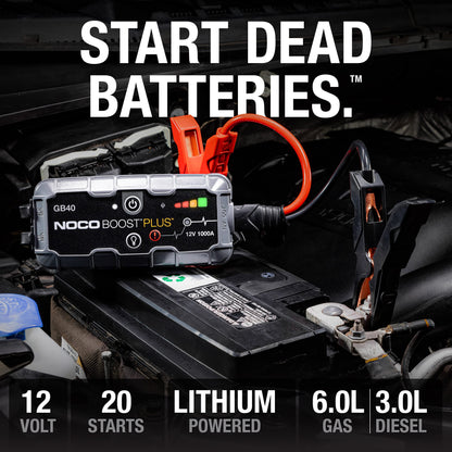 NOCO Boost GB40 Jump Starter: 1000A 12V Lithium Battery