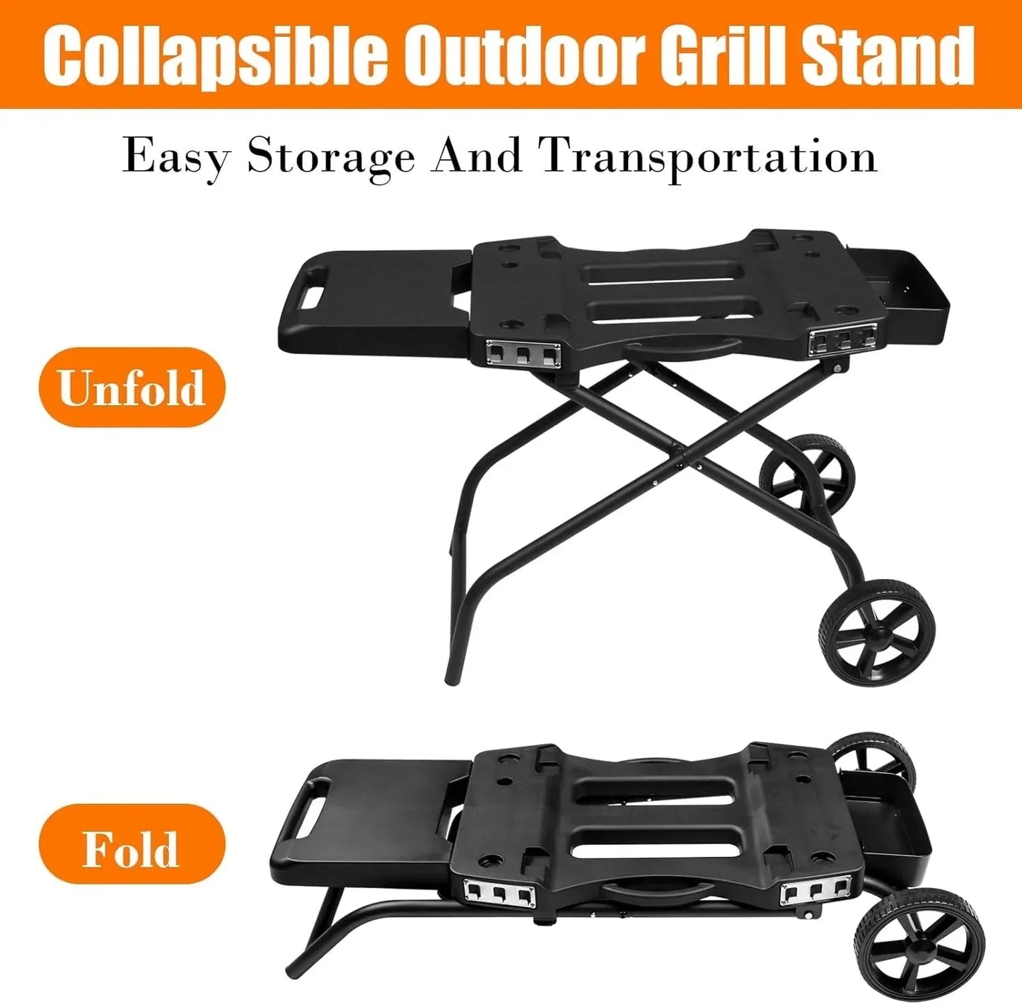 Collapsible Grill Stand for Ninja Woodfire Grill, Traeger, Pit Boss, and 22" Blackstone Griddle