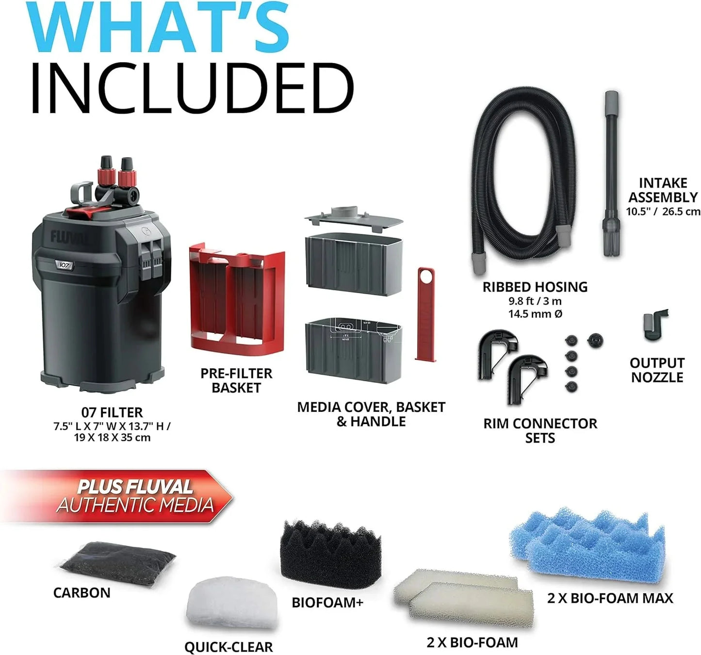 Perfomance Canister Filter - for Aquariums Up to 100 Gallons - Aquarium Canister Filter