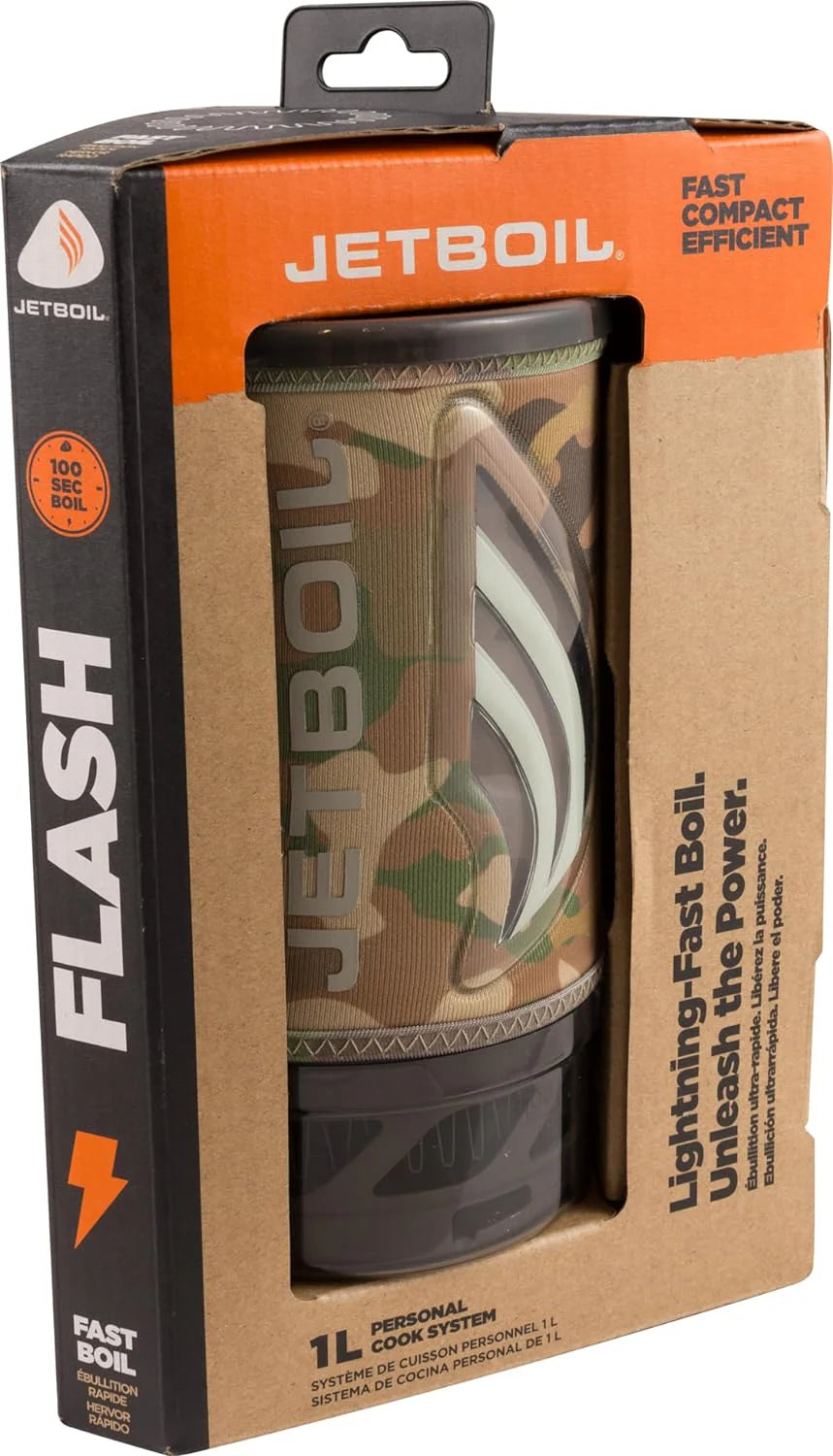 Flash Camping and Backpacking Stove System, Portable Propane/Isobutane Burner with Cooking Cup for Outdoor Trips and Hiking