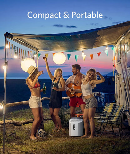 Nugget Ice Makers Countertop, Pebble Ice Makers with Soft Chewable Ice, Ready in 6 Mins, 35lbs/24H, One-Click Operation, Self Cleaning, Portable Ice Maker Machine for Home/Kitchen/RV/Camping