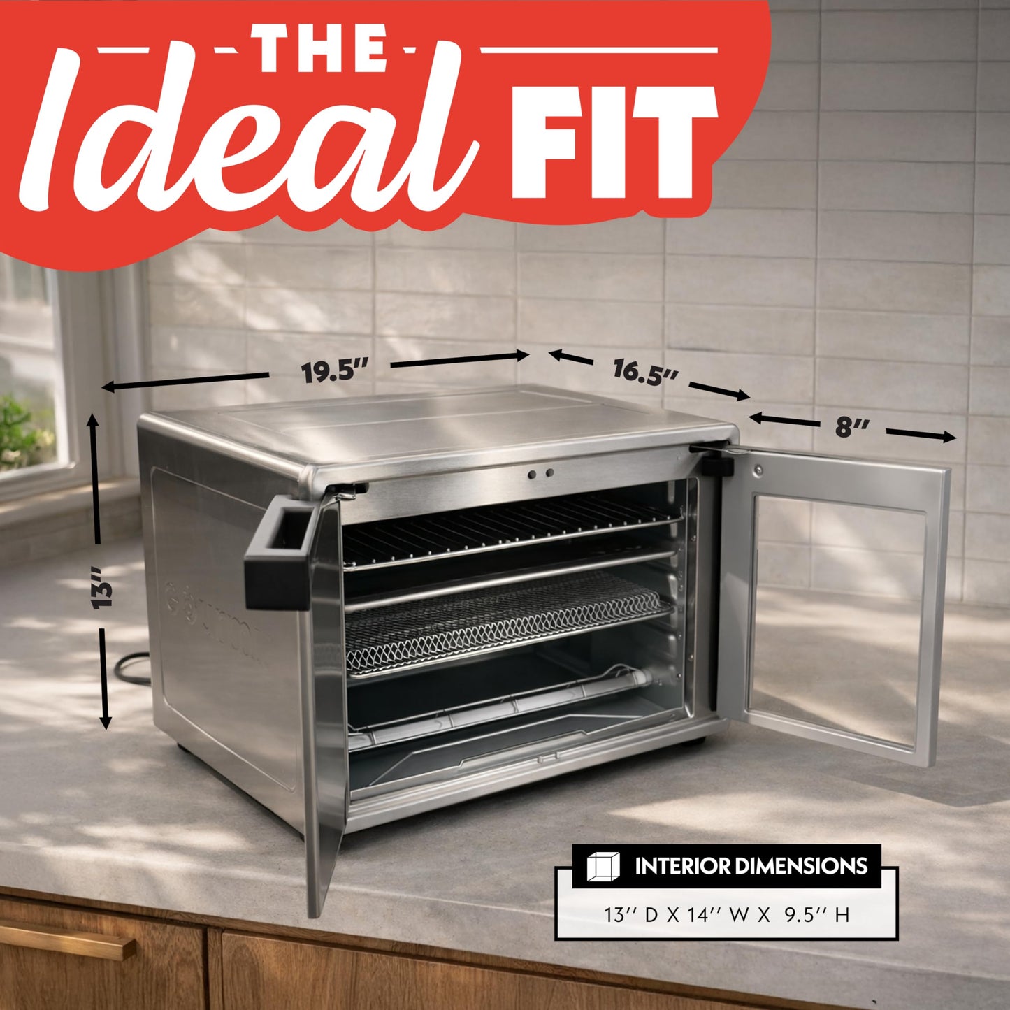 GOURMIA French Door Air Fryer Oven - 37 Qt Convection Toaster