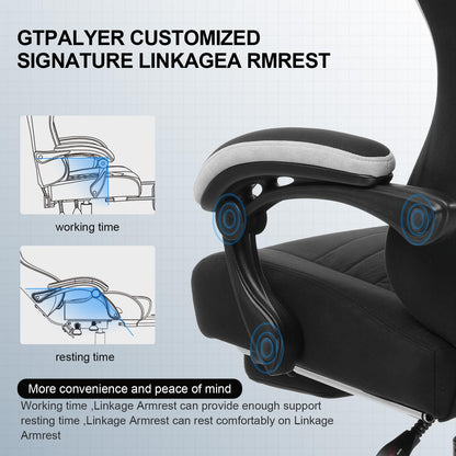 GTPLAYER Gaming Chair with Lumbar Support and Footrest
