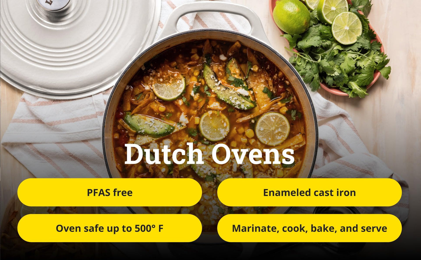 LODGE Essential Enamel Cast Iron Dutch Oven - 6 Quarts