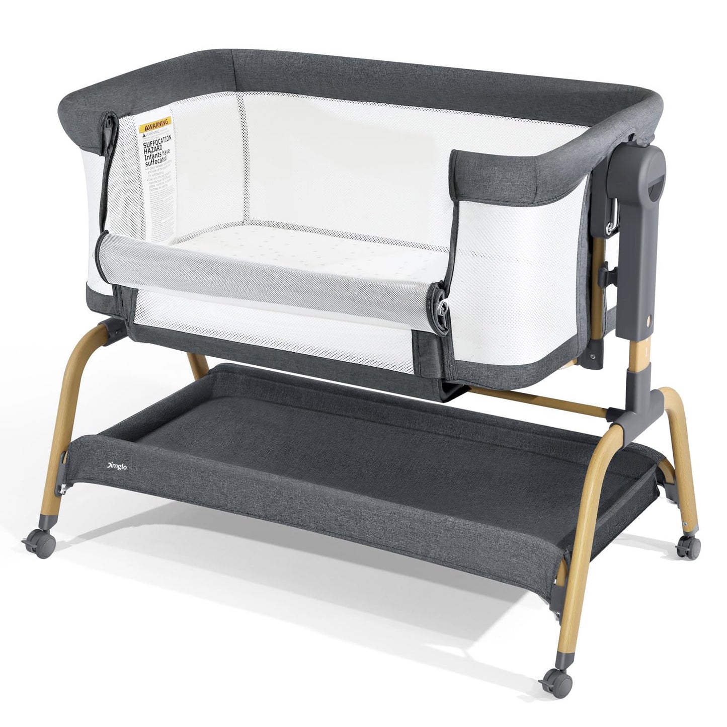 JIMGLO 3 in 1 Baby Bassinet - Bedside & Rocking Crib