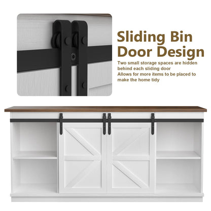 JUMMICO TV Stand for 65 Inch TV with Storage Cabinets