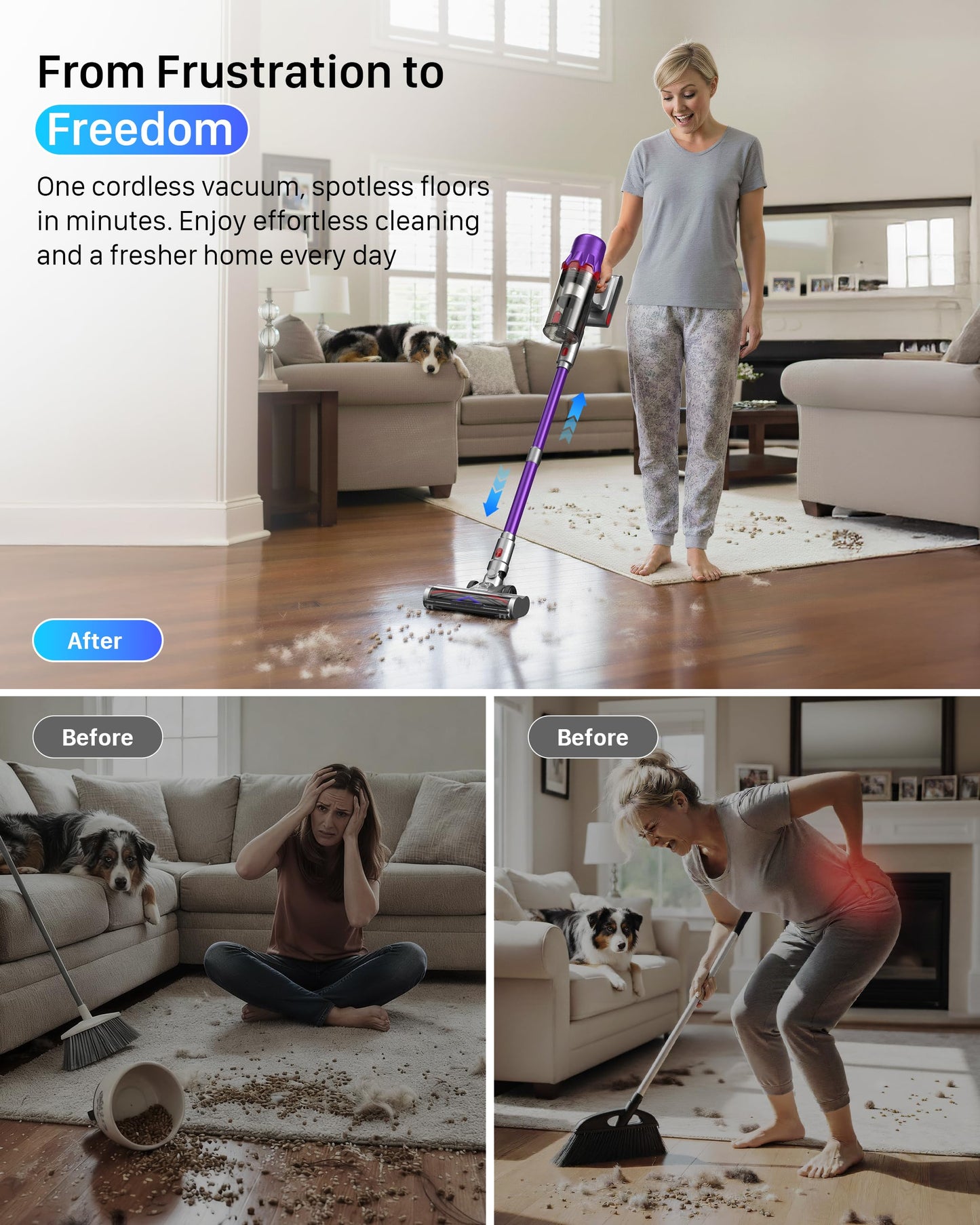 IXLION Cordless Vacuum Cleaner - Powerful, Lightweight HEPA Stick