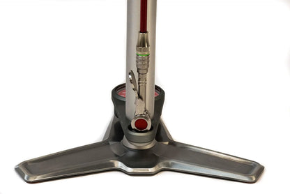 Ultimate Floor Pump | Hiro Edition Chuck | 160psi Gauge | Braided Steel Hose | Rosewood Handle