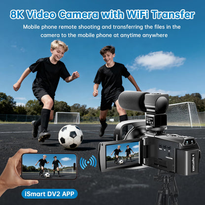 MWIRB 8K Ultra HD Video Camera with WiFi & 18X Zoom