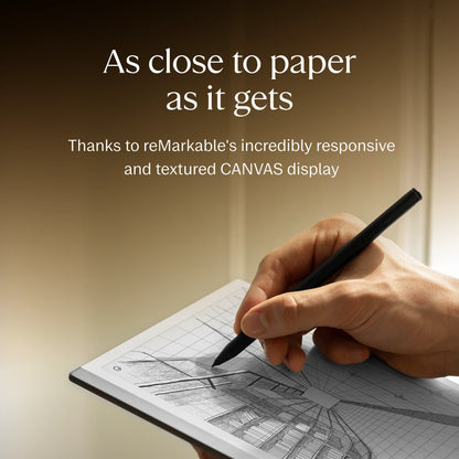reMarkable 2 – 10.3” Paper Tablet with Marker Plus and Polymer Weave Book Folio – Gray