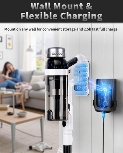 NUYUPO Cordless Vacuum Cleaner with 2 Batteries & 110 Min Runtime