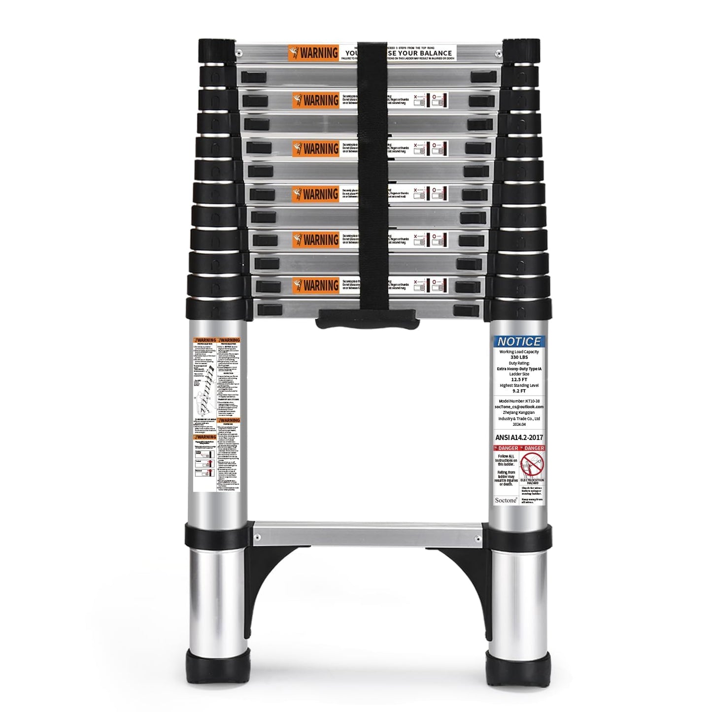 SOCTONE Telescoping Ladder 12.5 FT Aluminum Lightweight