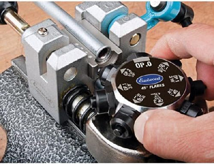 Brake Line Flaring Tool Kit | 45° Degree Single Double & Bubble Brake Tubing Flares | Use with Hydraulic Hose | Ideal for Stainless Steel Tube or Copper Pipe | Inc 4 Split Dies