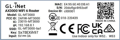 GL.INET GL-MT3000 Portable Travel Wi-Fi 6 Router