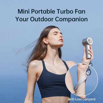 Portable Handheld Fan,Speed(1-100) Adjustable Turbo Mini Fan,5000mAh Battery Rechargeable Personal Fan with Metal Body,Digital Display,Gifts for Women Men Travel/Camping/Outdoor-Grey