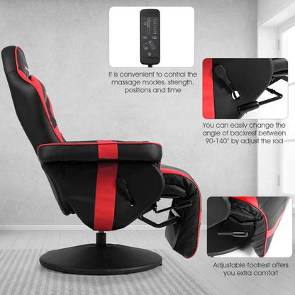 Pu Leather Massage Gaming Chair Ergonomic High Back Racing Style Gaming Recliner With Adjustable Backrest Amp Footrest Cup Holder Side Pouch - Comfortable And Ergonomic Design