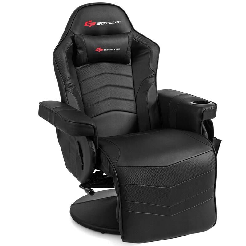 Pu Leather Massage Gaming Chair Ergonomic High Back Racing Style Gaming Recliner With Adjustable Backrest Amp Footrest Cup Holder Side Pouch - Comfortable And Ergonomic Design