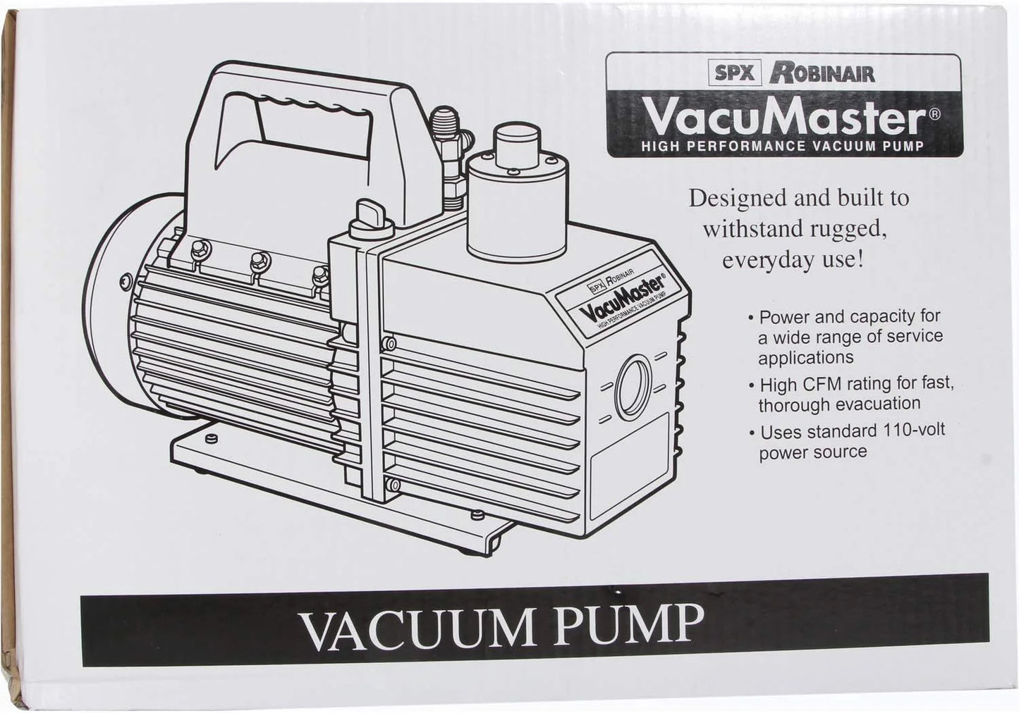 VacuMaster Economy Vacuum Pump - 2-Stage, 8 CFM, CHROME,Red/Silver