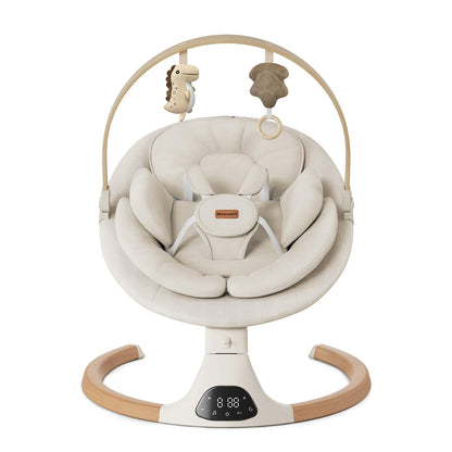 MONAMII Baby Swing with 5 Speeds & 10 Lullabies - Beige