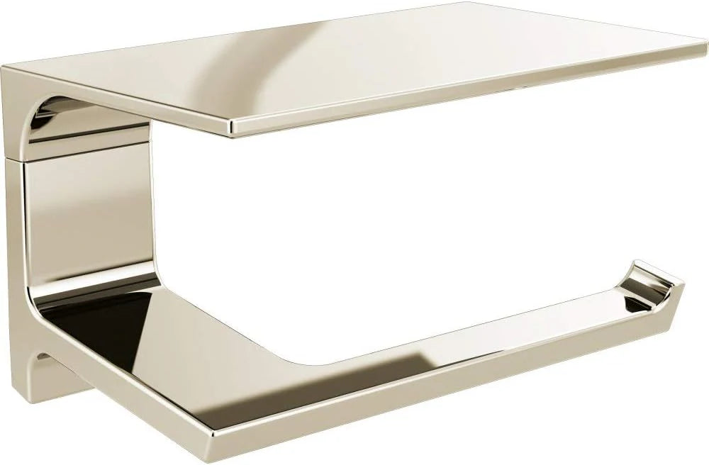 Pivotal Toilet Paper Holder With Shelf, Polished Nickel, Bathroom Accessories, 79956-PN